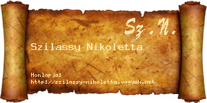 Szilassy Nikoletta névjegykártya